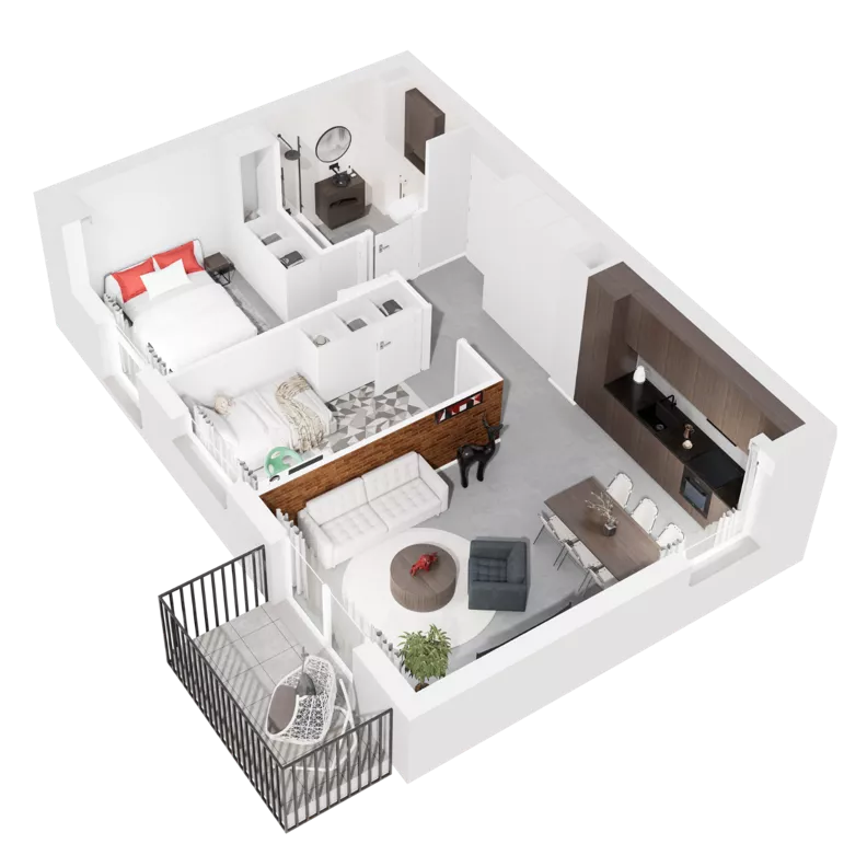 3 pokoje, mieszkanie 54,66 m², piętro 3, oferta nr 9.A.30, Urzeka - budynek 9, Gdańsk, Jasień, ul. Guderskiego / Czermińskiego