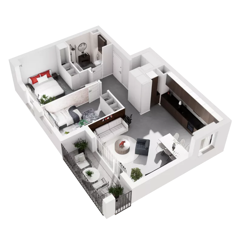 3 pokoje, mieszkanie 66,61 m², piętro 3, oferta nr 9.A.35, Urzeka - budynek 9, Gdańsk, Jasień, ul. Guderskiego / Czermińskiego