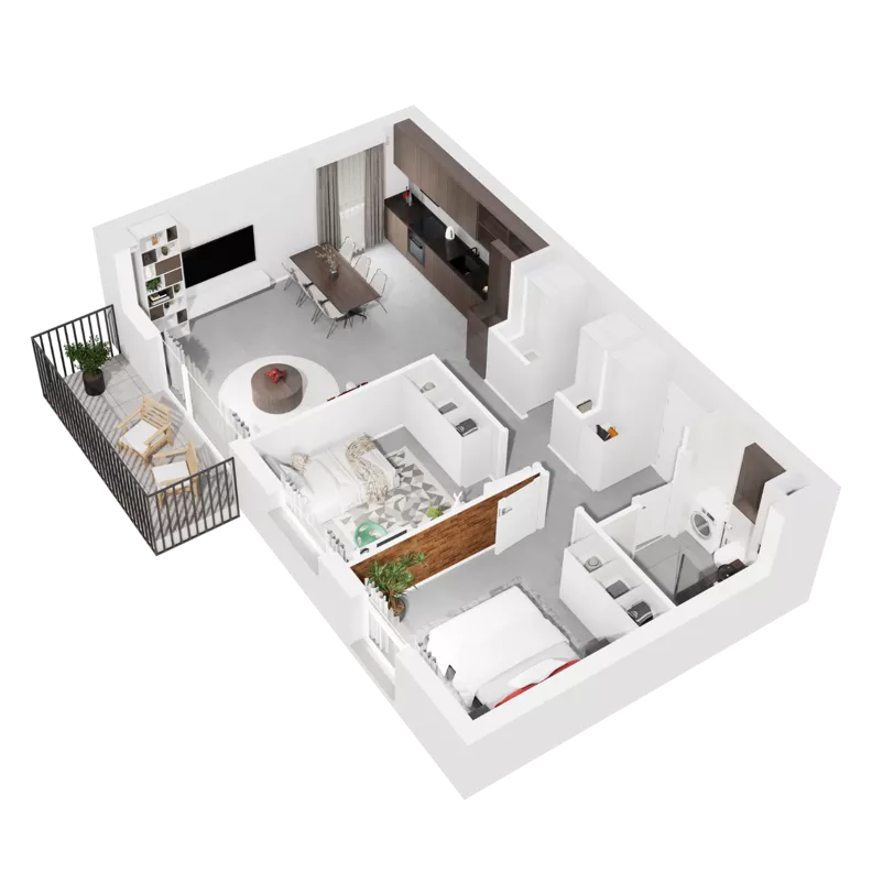 3 pokoje, mieszkanie 63,11 m², piętro 4, oferta nr 9.A.43, Urzeka - budynek 9, Gdańsk, Jasień, ul. Guderskiego / Czermińskiego
