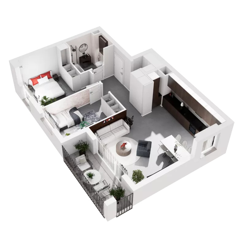 3 pokoje, mieszkanie 66,61 m², piętro 2, oferta nr 9.A.26, Urzeka - budynek 9, Gdańsk, Jasień, ul. Guderskiego / Czermińskiego