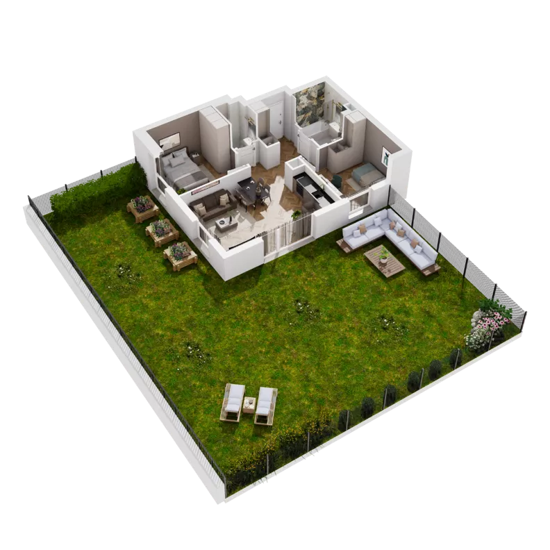 3 pokoje, mieszkanie 52,02 m², parter, oferta nr C1.02, Awionika, Gdańsk, Matarnia, ul. Radiowa