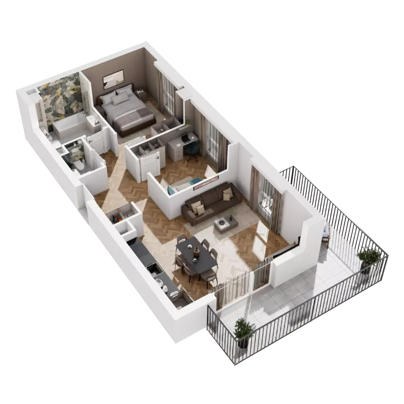3 pokoje, mieszkanie 62,70 m², piętro 1, oferta nr B1.A.01, Awionika, Gdańsk, Matarnia, ul. Radiowa