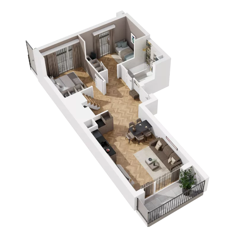 3 pokoje, mieszkanie 82,53 m², piętro 2, oferta nr B1.A.10, Awionika, Gdańsk, Matarnia, ul. Radiowa
