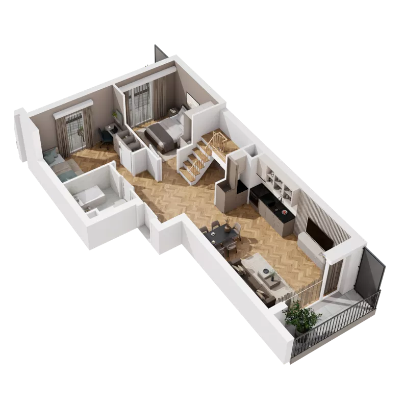 3 pokoje, mieszkanie 82,52 m², piętro 2, oferta nr B1.B.05, Awionika, Gdańsk, Matarnia, ul. Radiowa