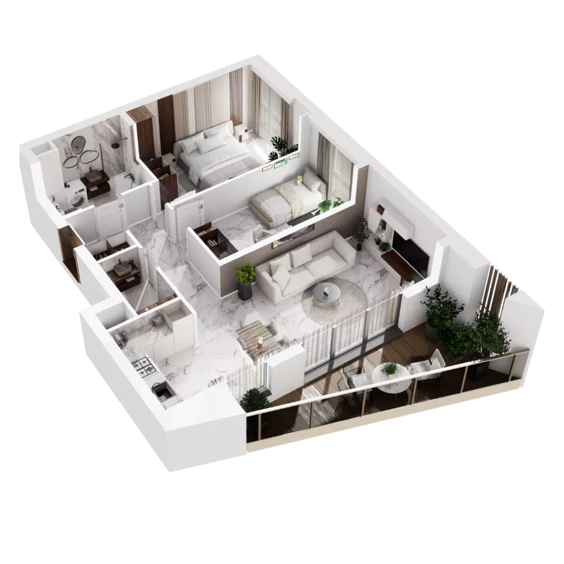 3 pokoje, mieszkanie 66,29 m², piętro 3, oferta nr A.4.3, GreenLine, Gdańsk, Piecki-Migowo, Matemblewo, ul. Rakoczego