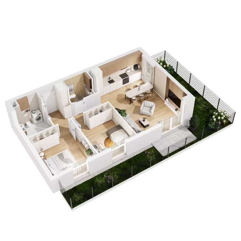 3 pokoje, mieszkanie 64,56 m², parter, oferta nr 8.A.05, Nowe Południe - budynek 8, Gdańsk, Orunia Górna-Gdańsk Południe, Maćkowy, ul. Starogrodzka / Borkowska