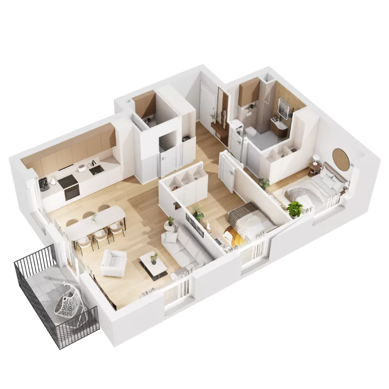 3 pokoje, mieszkanie 65,08 m², piętro 2, oferta nr 8.A.11, Nowe Południe - budynek 8, Gdańsk, Orunia Górna-Gdańsk Południe, Maćkowy, ul. Starogrodzka / Borkowska