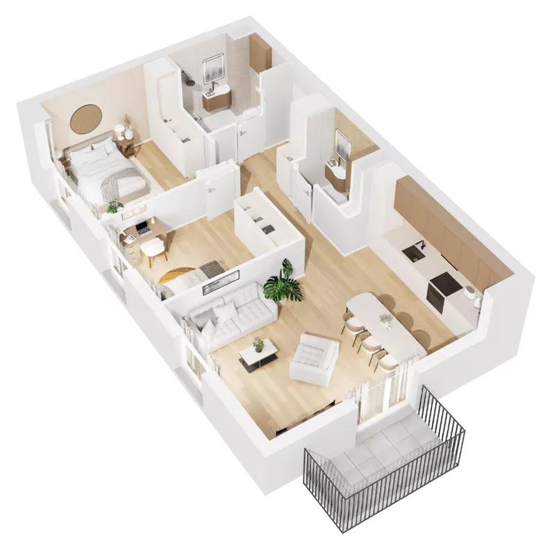 3 pokoje, mieszkanie 65,02 m², piętro 4, oferta nr 8.A.25, Nowe Południe - budynek 8, Gdańsk, Orunia Górna-Gdańsk Południe, Maćkowy, ul. Starogrodzka / Borkowska