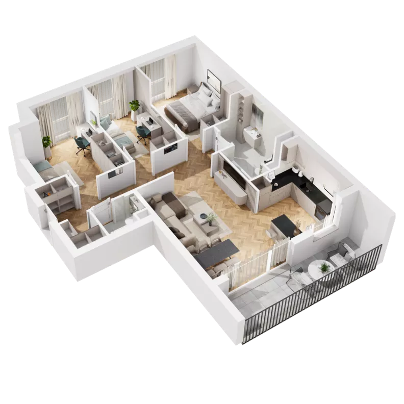 4 pokoje, mieszkanie 81,64 m², piętro 1, oferta nr 8.A.05, Urzeka - budynek 8, Gdańsk, Jasień, ul. Guderskiego / Czermińskiego