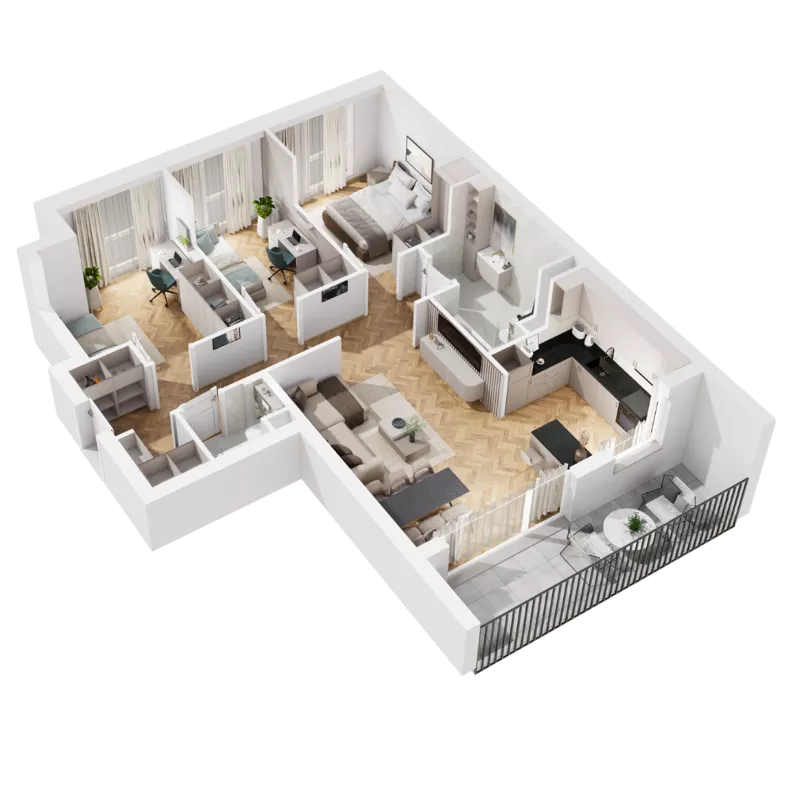 4 pokoje, mieszkanie 81,64 m², piętro 3, oferta nr 8.A.13, Urzeka - budynek 8, Gdańsk, Jasień, ul. Guderskiego / Czermińskiego