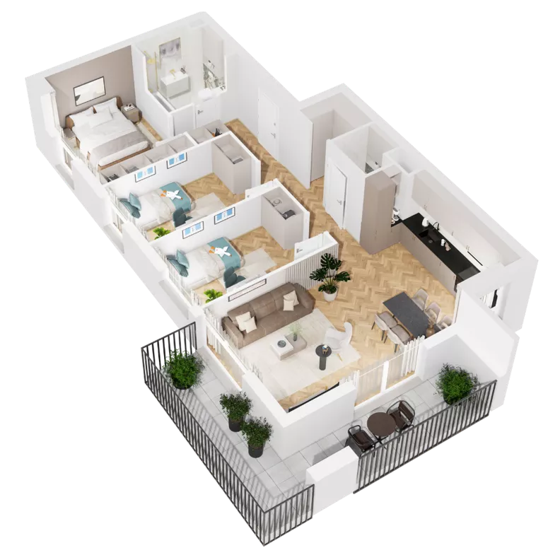 4 pokoje, mieszkanie 80,30 m², piętro 4, oferta nr 8.A.20, Urzeka - budynek 8, Gdańsk, Jasień, ul. Guderskiego / Czermińskiego