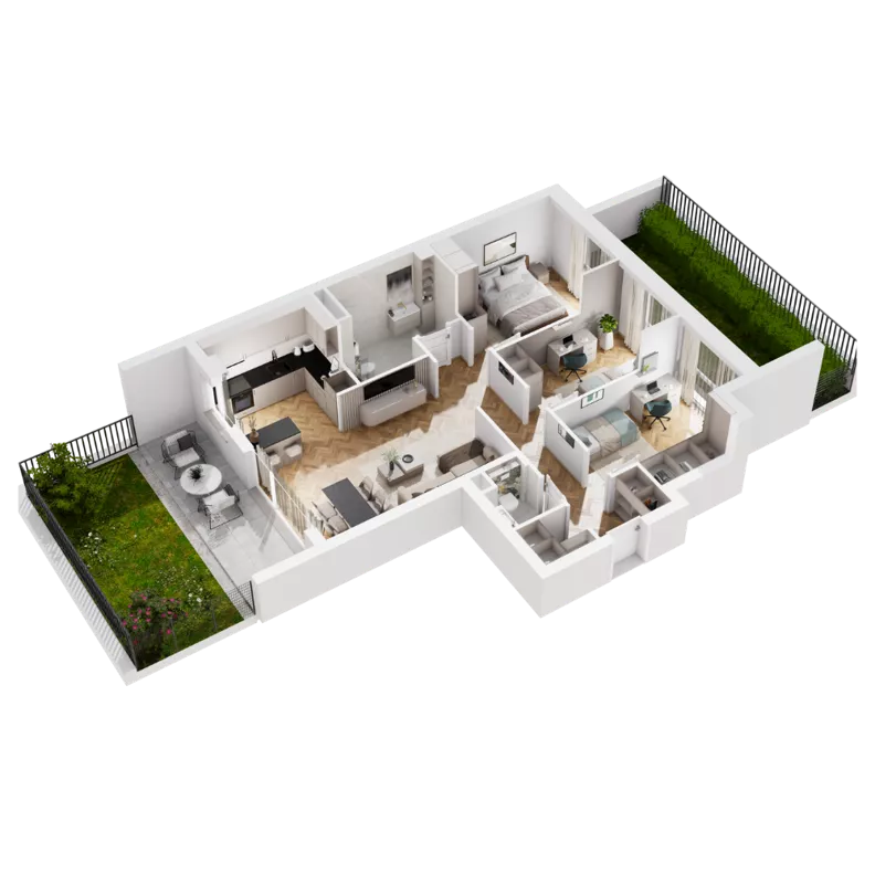 4 pokoje, mieszkanie 81,03 m², parter, oferta nr 8.B.02, Urzeka - budynek 8, Gdańsk, Jasień, ul. Guderskiego / Czermińskiego