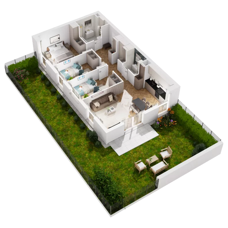 4 pokoje, mieszkanie 76,74 m², parter, oferta nr 8.B.04, Urzeka - budynek 8, Gdańsk, Jasień, ul. Guderskiego / Czermińskiego