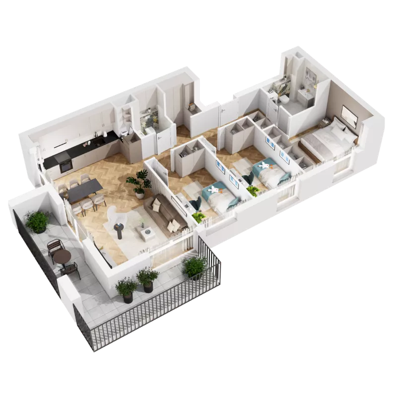 4 pokoje, mieszkanie 80,30 m², piętro 2, oferta nr 8.B.09, Urzeka - budynek 8, Gdańsk, Jasień, ul. Guderskiego / Czermińskiego