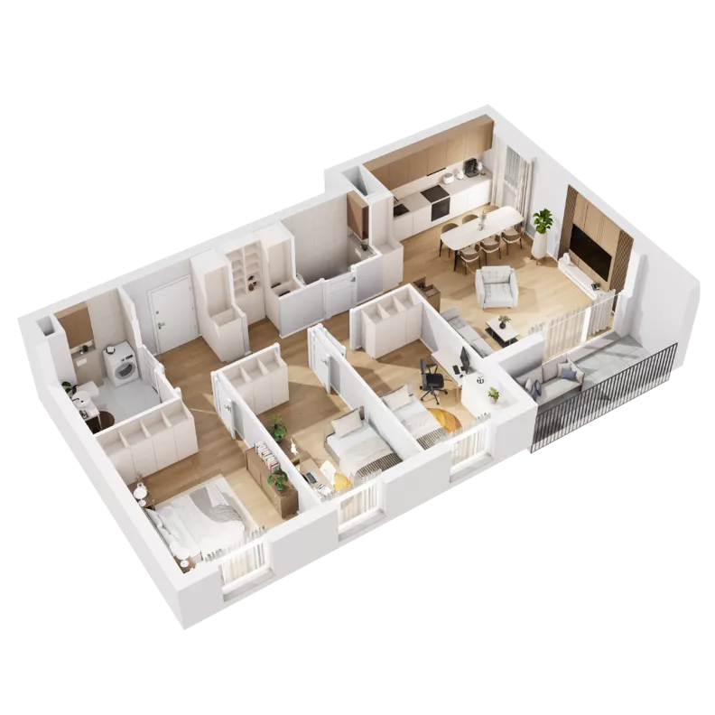 4 pokoje, mieszkanie 78,94 m², piętro 1, oferta nr 8.A.07, Nowe Południe - budynek 8, Gdańsk, Orunia Górna-Gdańsk Południe, Maćkowy, ul. Starogrodzka / Borkowska