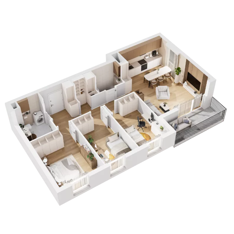 4 pokoje, mieszkanie 78,94 m², piętro 2, oferta nr 8.A.12, Nowe Południe - budynek 8, Gdańsk, Orunia Górna-Gdańsk Południe, Maćkowy, ul. Starogrodzka / Borkowska