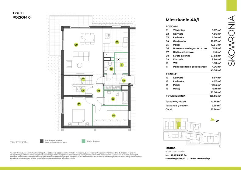 Dom 126,56 m², oferta nr 3W/1, Skowronia Domy, Kraków, Podgórze Duchackie, Wola Duchacka, ul. Skowronia