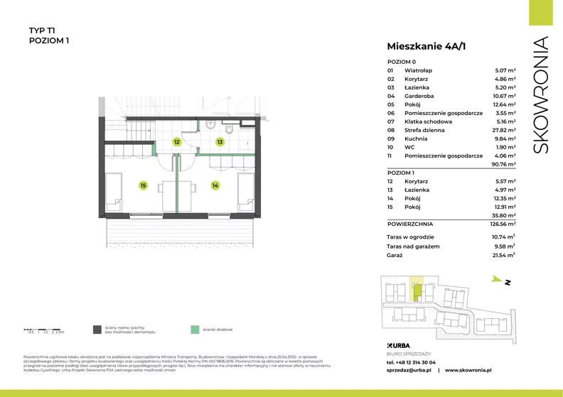 Dom 126,56 m², oferta nr 3W/1, Skowronia Domy, Kraków, Podgórze Duchackie, Wola Duchacka, ul. Skowronia