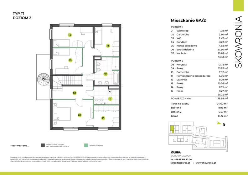 Dom 138,68 m², oferta nr 3Z/2, Skowronia Domy, Kraków, Podgórze Duchackie, Wola Duchacka, ul. Skowronia