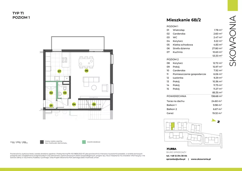 Dom 138,68 m², oferta nr 3X/2, Skowronia Domy, Kraków, Podgórze Duchackie, Wola Duchacka, ul. Skowronia