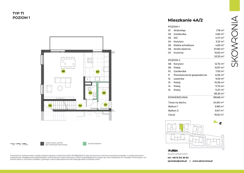 Dom 138,68 m², oferta nr 3W/2, Skowronia Domy, Kraków, Podgórze Duchackie, Wola Duchacka, ul. Skowronia