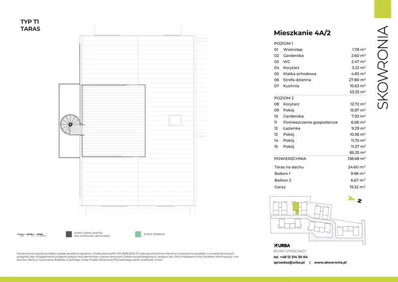 Dom 138,68 m², oferta nr 3W/2, Skowronia Domy, Kraków, Podgórze Duchackie, Wola Duchacka, ul. Skowronia