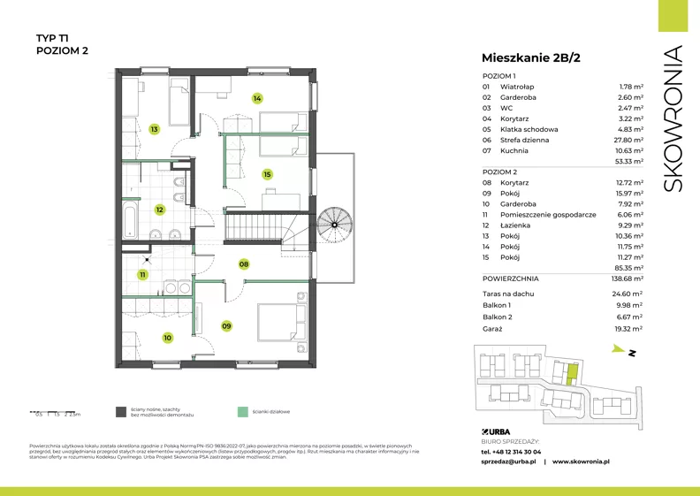 Dom 138,68 m², oferta nr 3P/2, Skowronia Domy, Kraków, Podgórze Duchackie, Wola Duchacka, ul. Skowronia