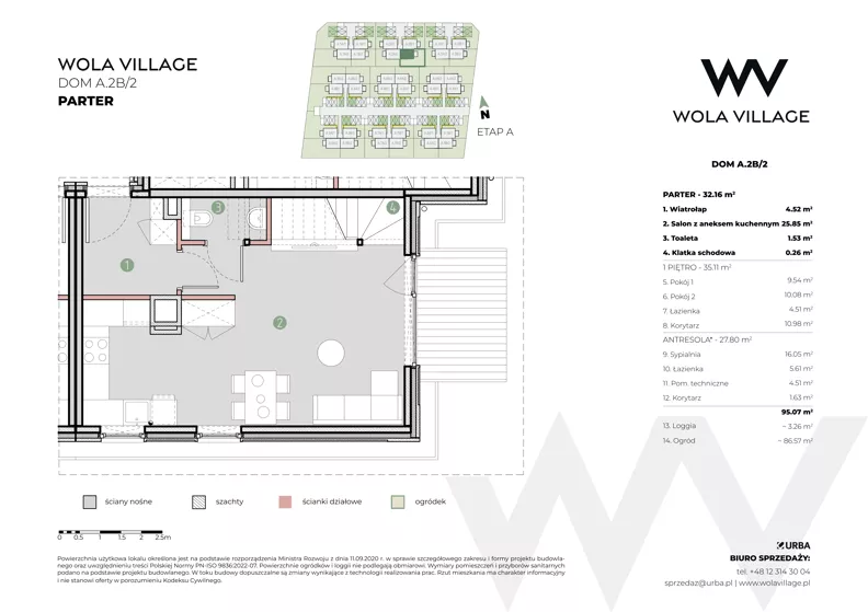 Dom 67,27 m², oferta nr A.2B/2, Wola Village, Kraków, Zwierzyniec, Wola Justowska, ul. Podłużna