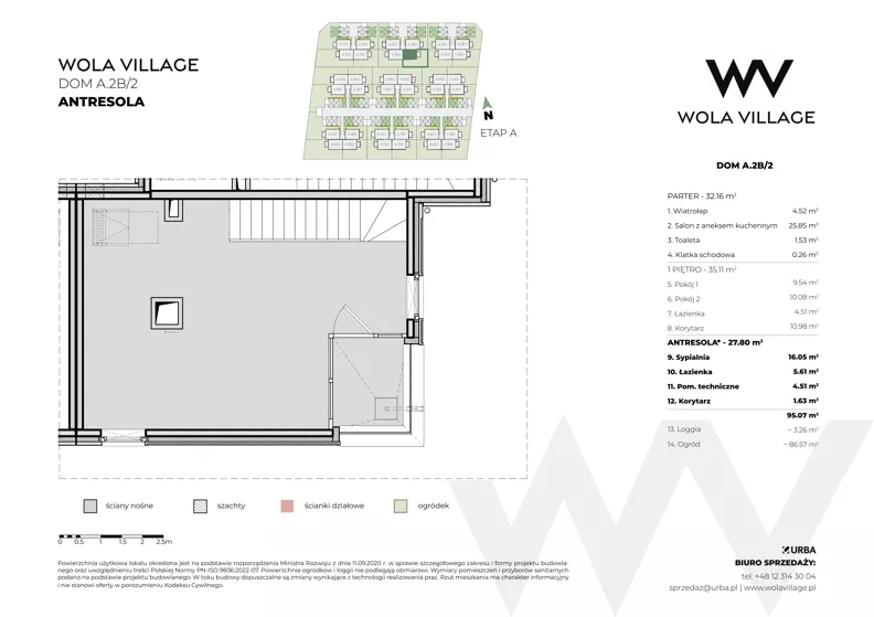 Dom 67,27 m², oferta nr A.2B/2, Wola Village, Kraków, Zwierzyniec, Wola Justowska, ul. Podłużna
