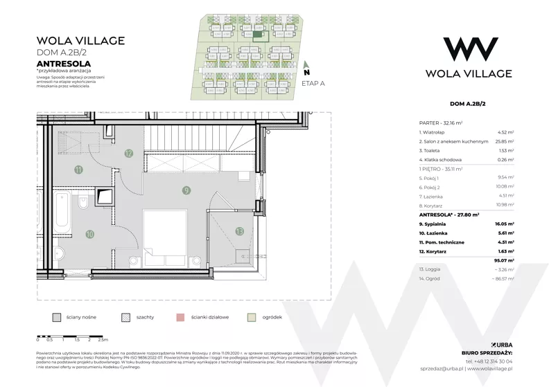 Dom 67,27 m², oferta nr A.2B/2, Wola Village, Kraków, Zwierzyniec, Wola Justowska, ul. Podłużna