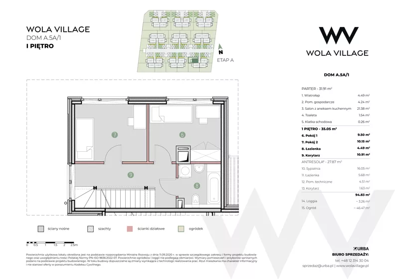 Dom 66,96 m², oferta nr A.5A/1, Wola Village, Kraków, Zwierzyniec, Wola Justowska, ul. Podłużna