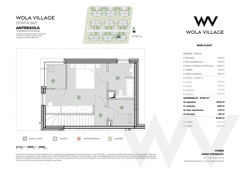 Dom 66,96 m², oferta nr A.5A/1, Wola Village, Kraków, Zwierzyniec, Wola Justowska, ul. Podłużna