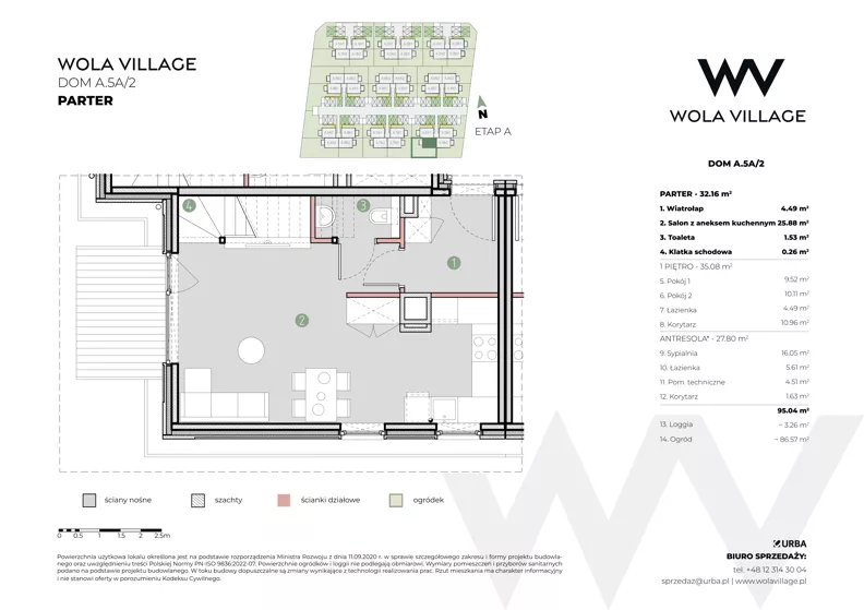 Dom 67,24 m², oferta nr A.5A/2, Wola Village, Kraków, Zwierzyniec, Wola Justowska, ul. Podłużna