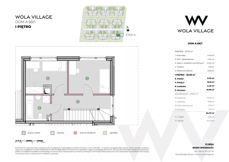 Dom 66,85 m², oferta nr A.5B/1, Wola Village, Kraków, Zwierzyniec, Wola Justowska, ul. Podłużna