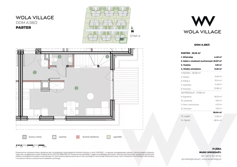 Dom 67,24 m², oferta nr A.5B/2, Wola Village, Kraków, Zwierzyniec, Wola Justowska, ul. Podłużna