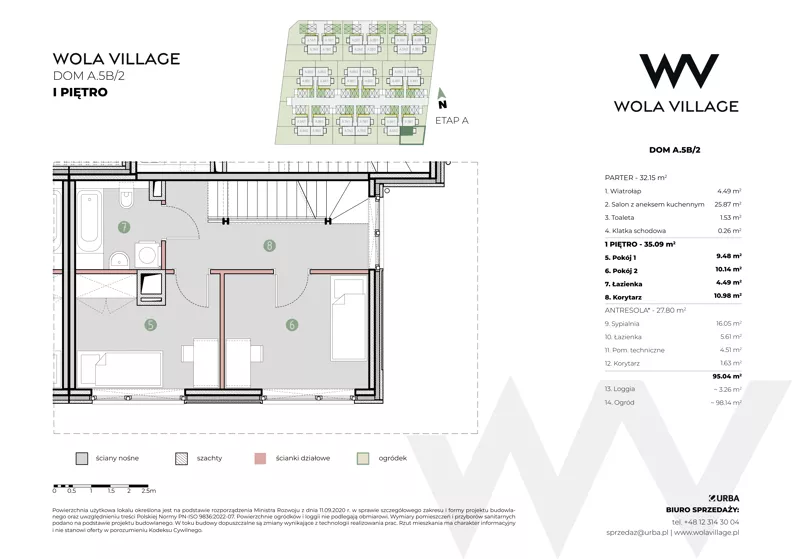 Dom 67,24 m², oferta nr A.5B/2, Wola Village, Kraków, Zwierzyniec, Wola Justowska, ul. Podłużna