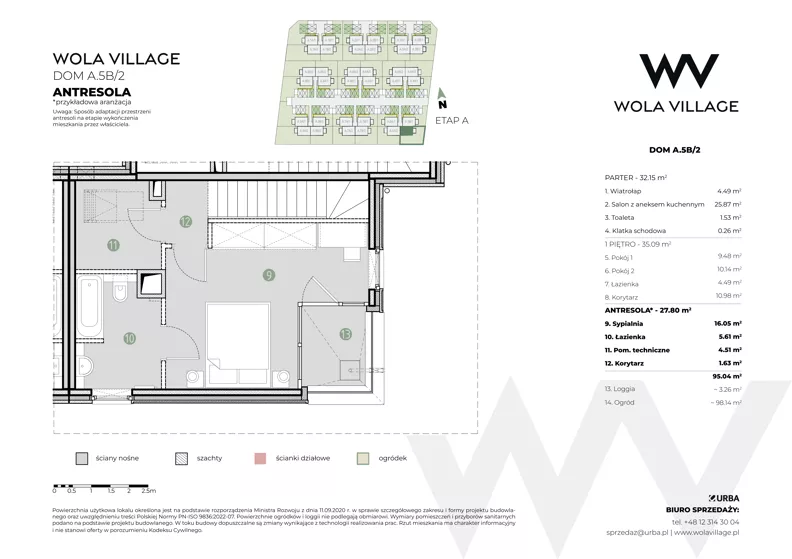 Dom 67,24 m², oferta nr A.5B/2, Wola Village, Kraków, Zwierzyniec, Wola Justowska, ul. Podłużna