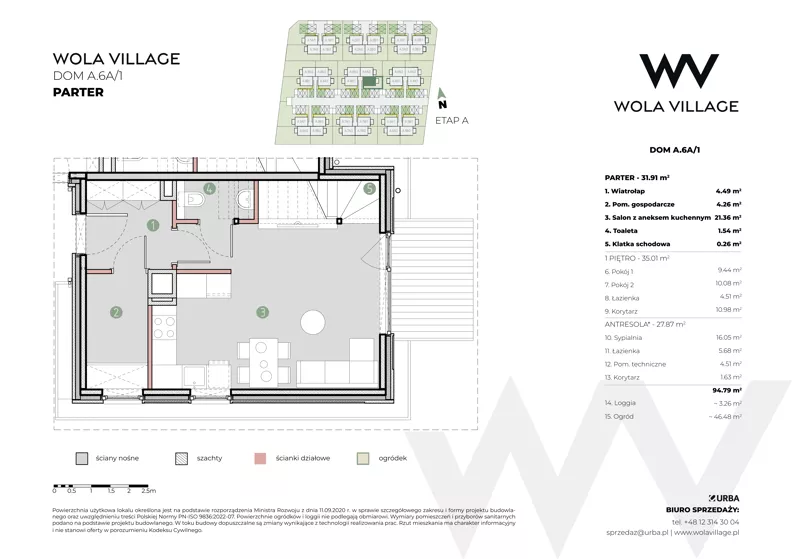 Dom 66,92 m², oferta nr A.6A/1, Wola Village, Kraków, Zwierzyniec, Wola Justowska, ul. Podłużna