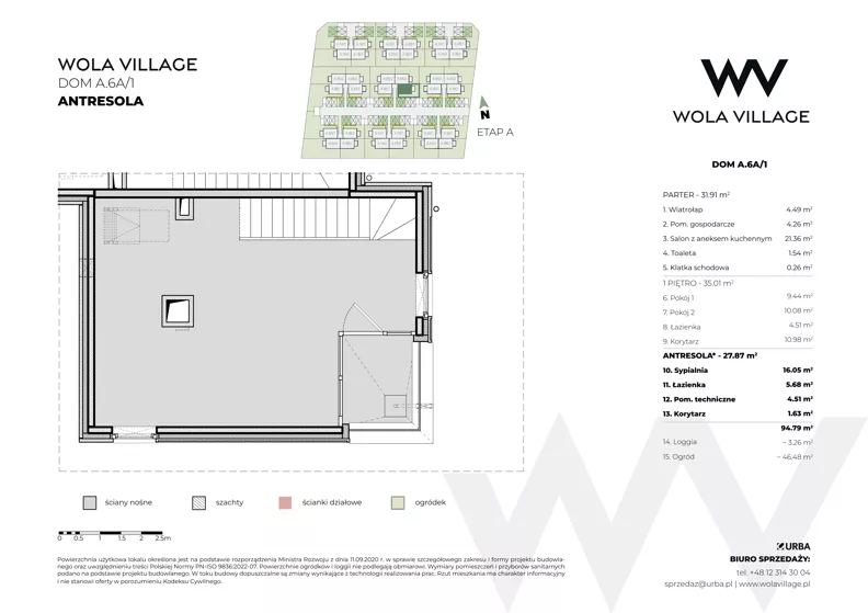 Dom 66,92 m², oferta nr A.6A/1, Wola Village, Kraków, Zwierzyniec, Wola Justowska, ul. Podłużna