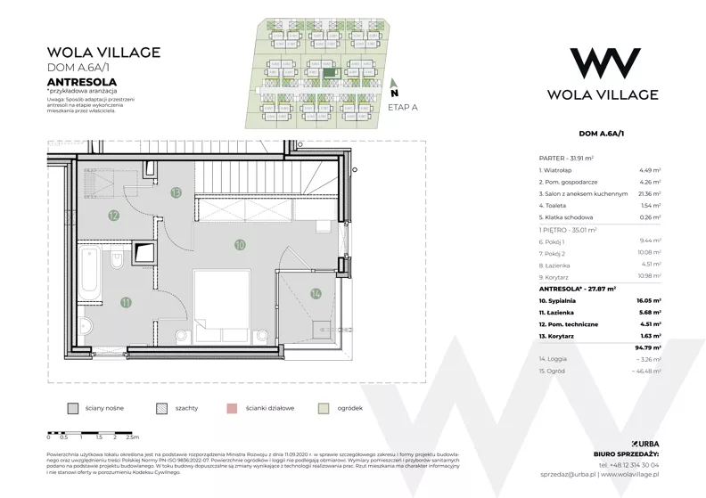 Dom 66,92 m², oferta nr A.6A/1, Wola Village, Kraków, Zwierzyniec, Wola Justowska, ul. Podłużna