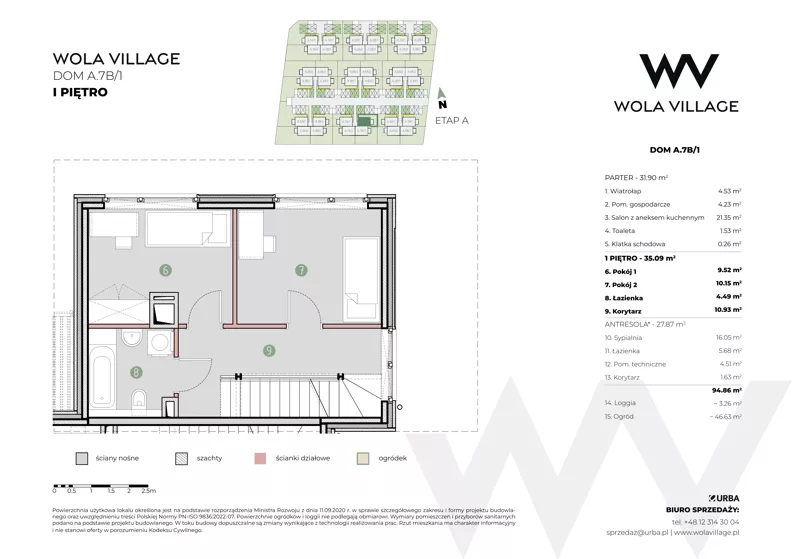 Dom 66,99 m², oferta nr A.7B/1, Wola Village, Kraków, Zwierzyniec, Wola Justowska, ul. Podłużna
