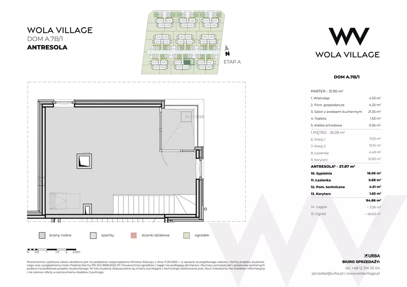Dom 66,99 m², oferta nr A.7B/1, Wola Village, Kraków, Zwierzyniec, Wola Justowska, ul. Podłużna
