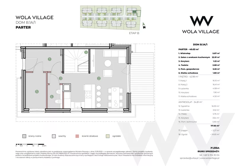 Dom 83,02 m², oferta nr B.1A/1, Wola Village, Kraków, Zwierzyniec, Wola Justowska, ul. Podłużna