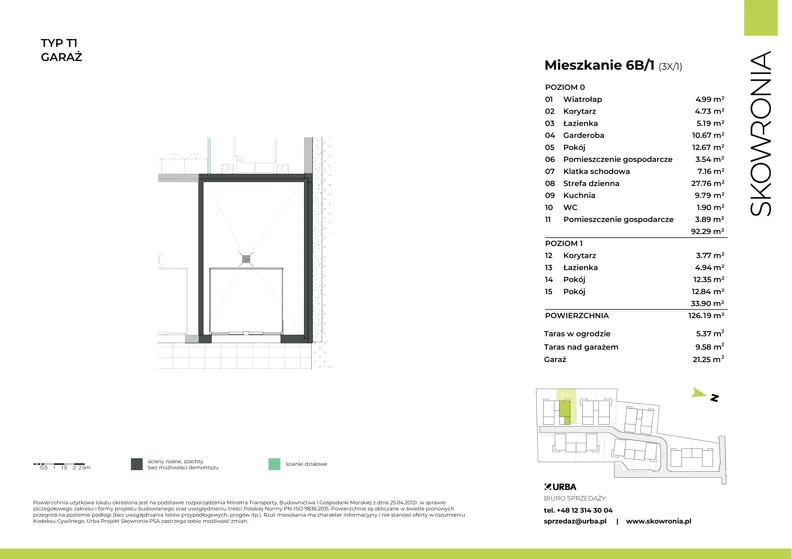 4 pokoje, mieszkanie 126,57 m², parter, oferta nr 3X/1, Skowronia, Kraków, Podgórze Duchackie, Wola Duchacka, ul. Skowronia