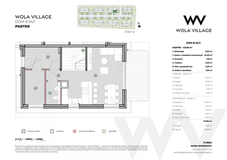 Dom 83,05 m², oferta nr B.3A/1, Wola Village, Kraków, Zwierzyniec, Wola Justowska, ul. Podłużna