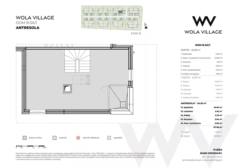 Dom 83,05 m², oferta nr B.3A/1, Wola Village, Kraków, Zwierzyniec, Wola Justowska, ul. Podłużna