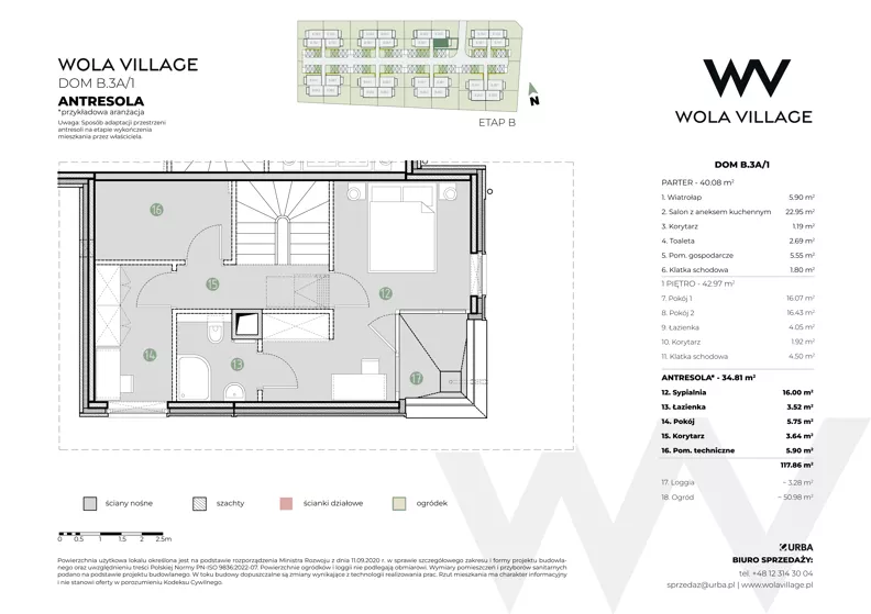 Dom 83,05 m², oferta nr B.3A/1, Wola Village, Kraków, Zwierzyniec, Wola Justowska, ul. Podłużna