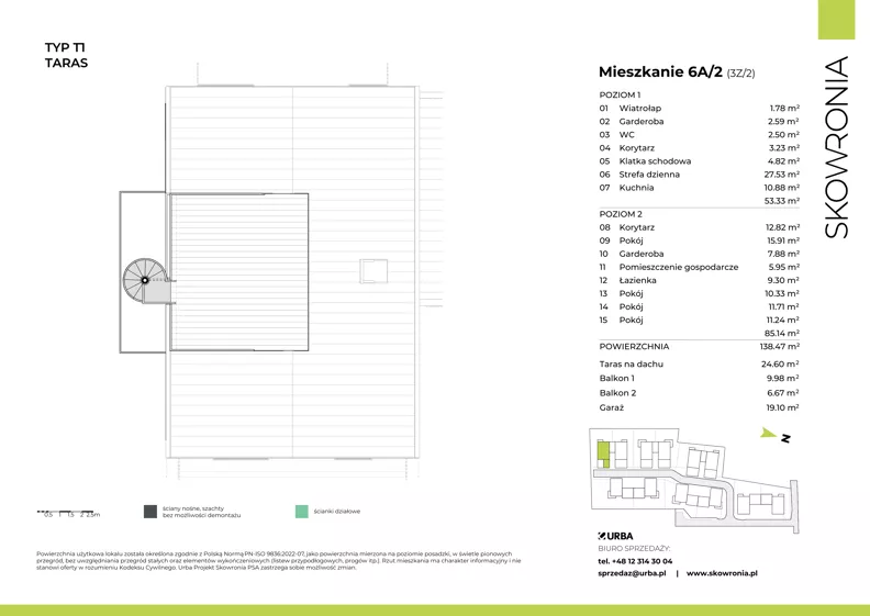 5 pokoi, mieszkanie 138,68 m², piętro 1, oferta nr 3Z/2, Skowronia, Kraków, Podgórze Duchackie, Wola Duchacka, ul. Skowronia