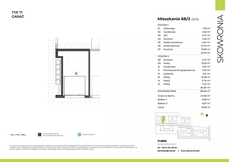 5 pokoi, mieszkanie 138,68 m², piętro 1, oferta nr 3X/2, Skowronia, Kraków, Podgórze Duchackie, Wola Duchacka, ul. Skowronia