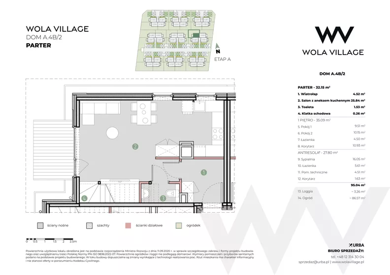 Dom 95,04 m², oferta nr A.4B/2, Wola Village, Kraków, Zwierzyniec, Wola Justowska, ul. Podłużna